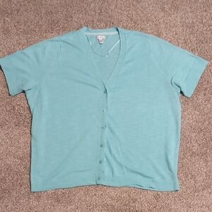 Teal Button-Up Cardigan